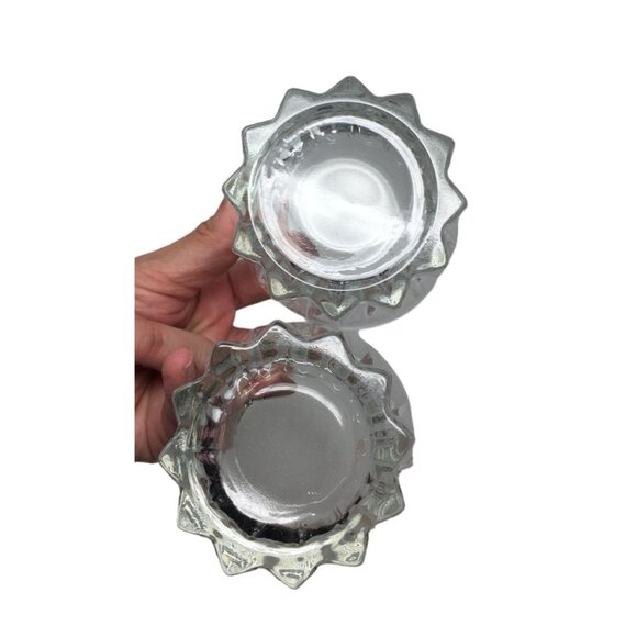 Vintage Set of 2 Clear Glass Cocktail Glasses- 3 inches tall - Picture 6 of 6